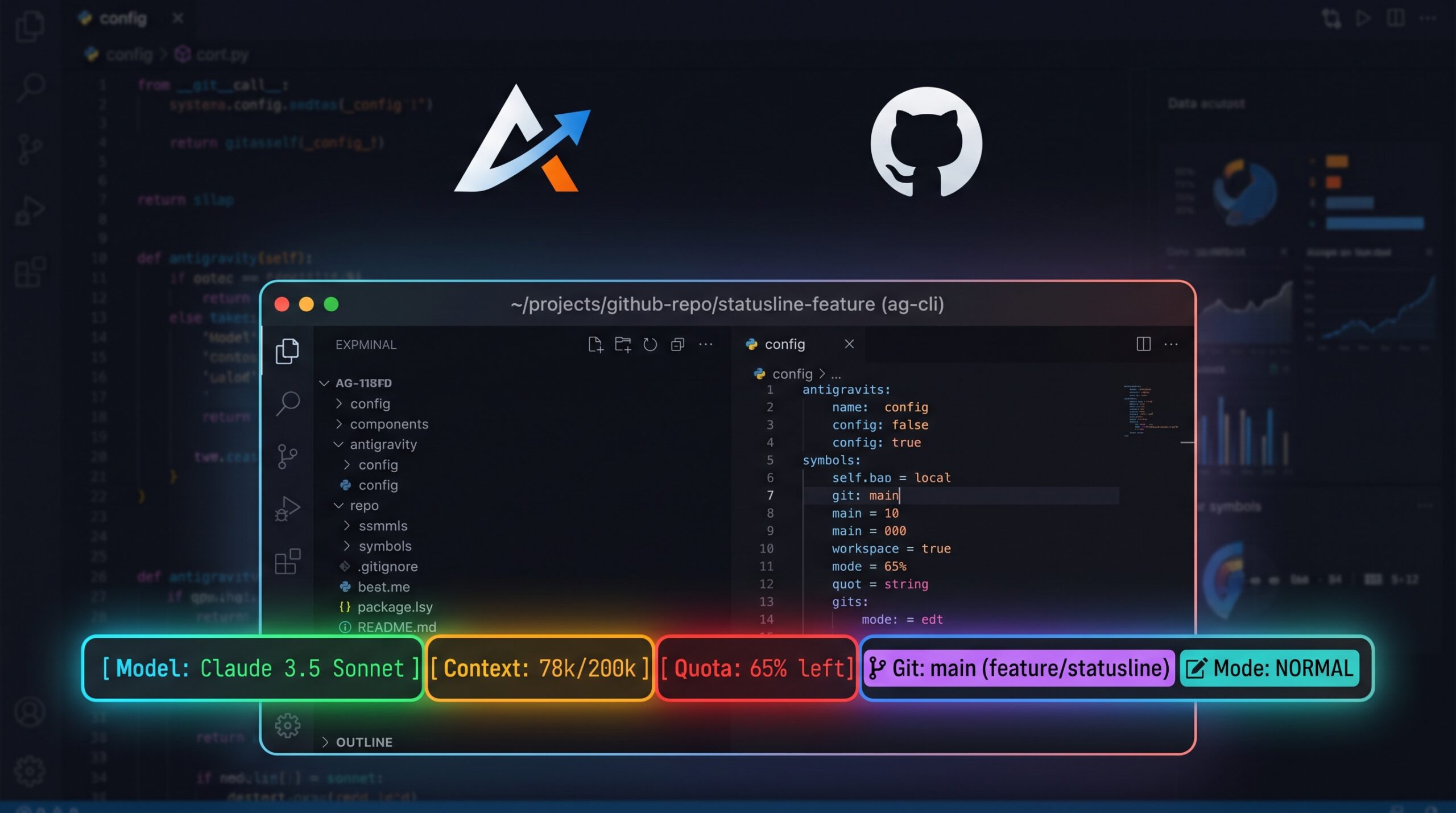 Configure an antigravity-cli statusline